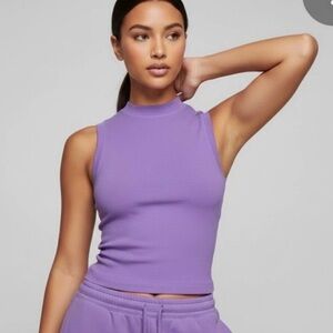SKIMS Cotton Jersey Mock Neck Tank in Ultra Violet NWT
